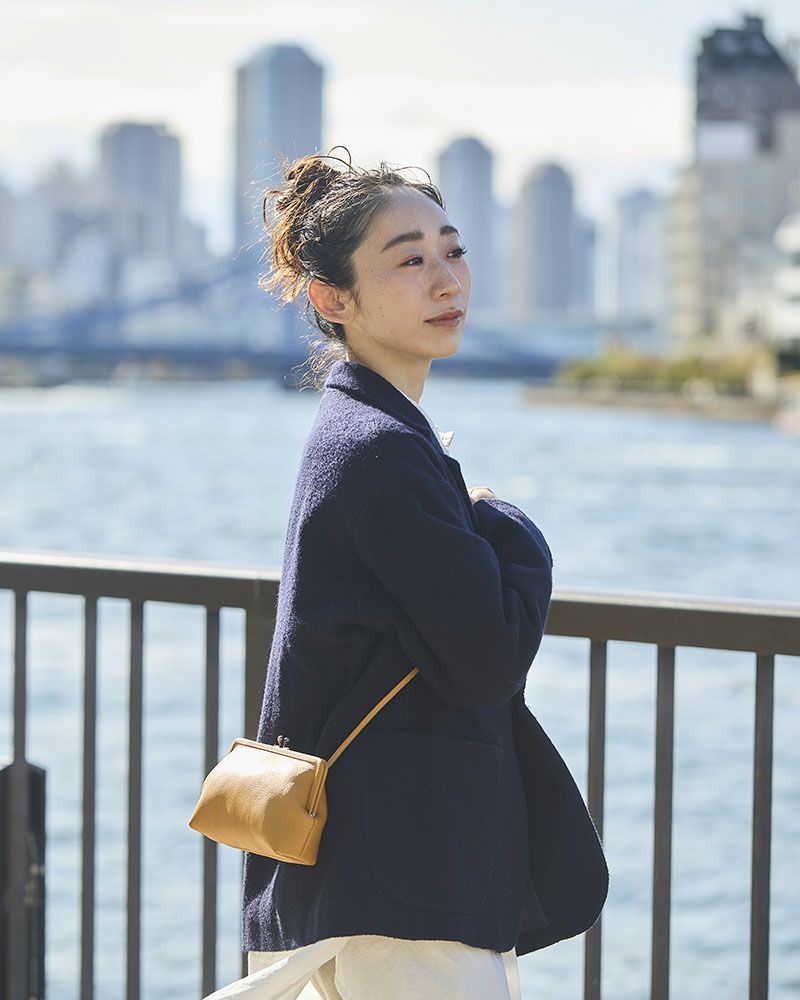 itsu mono トラベルがま口ポシェット　マスタード