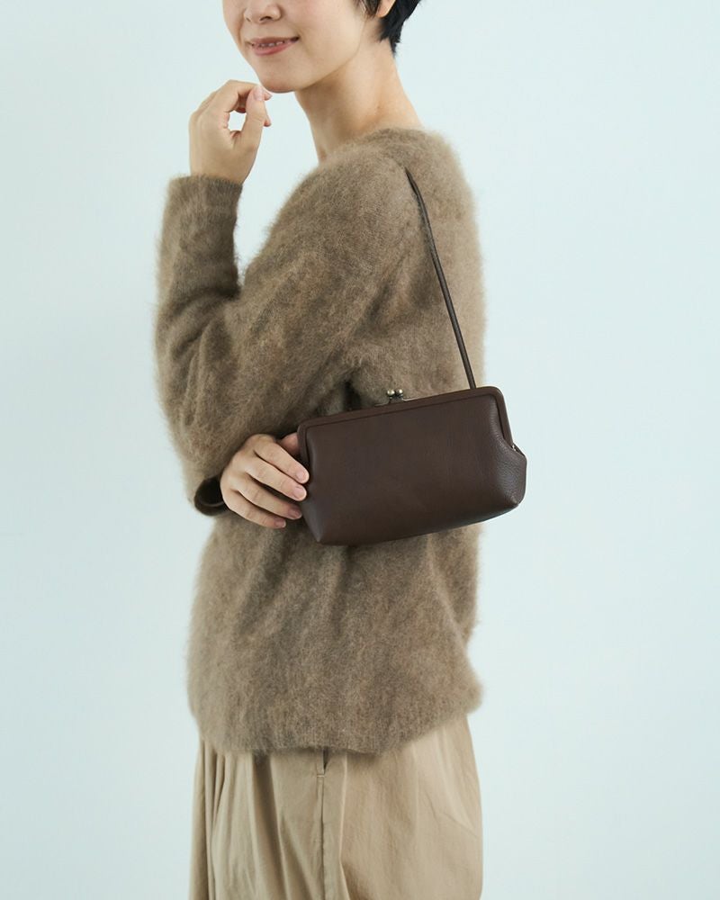 itsu mono トラベルがま口ポシェット　ダークブラウン