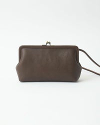 itsu mono トラベルがま口ポシェット　ダークブラウン