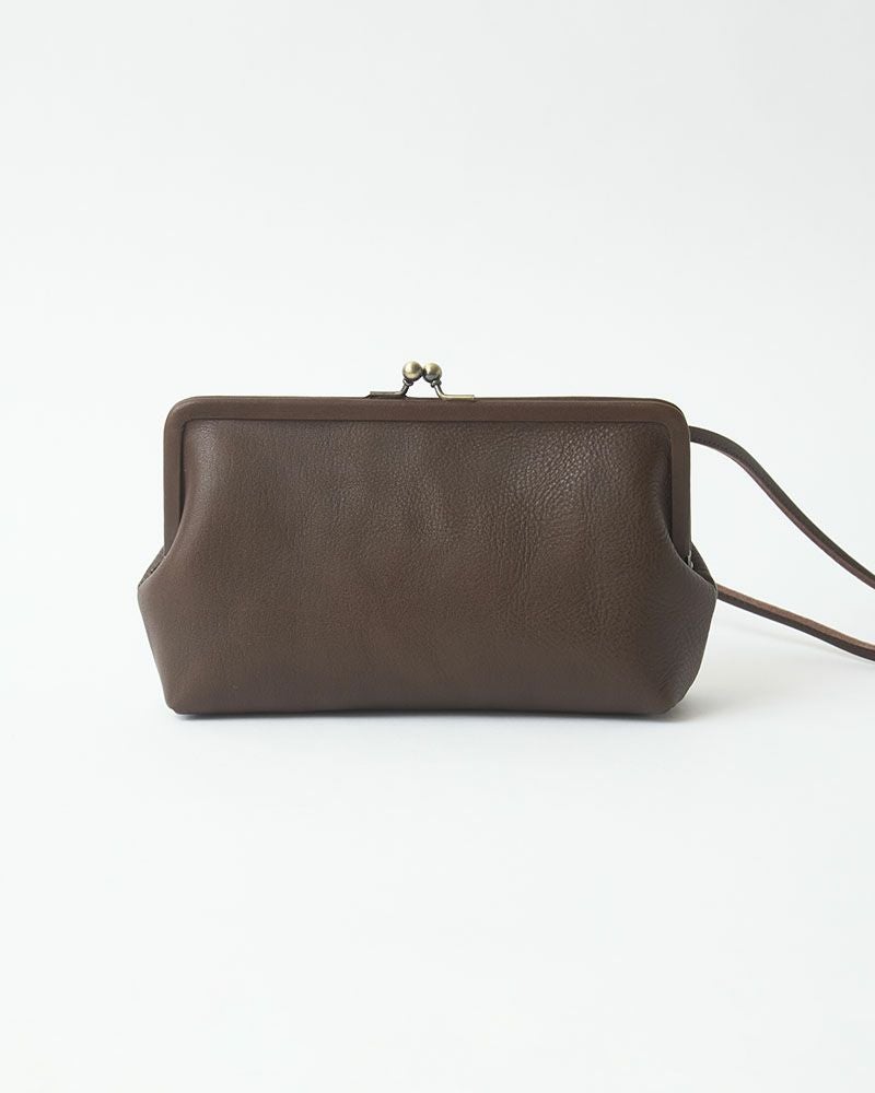 itsu mono トラベルがま口ポシェット　ダークブラウン