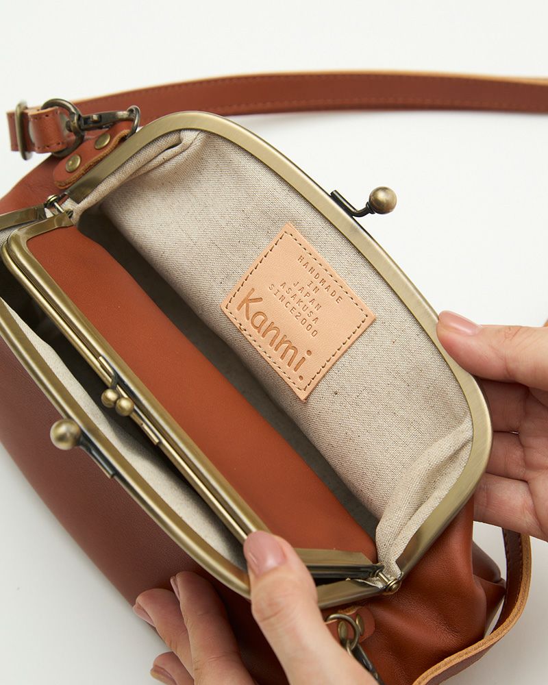 「All story がま口ポシェット」レンガ