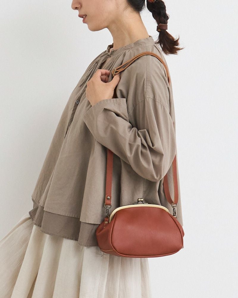 「All story がま口ポシェット」レンガ