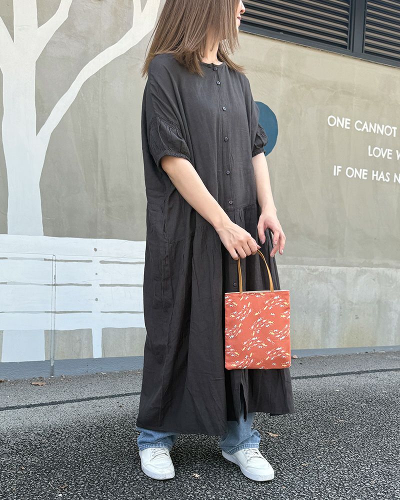 Kanmi｜レトロでカラフルな生地×牛革のトートバッグ「ポケット トート