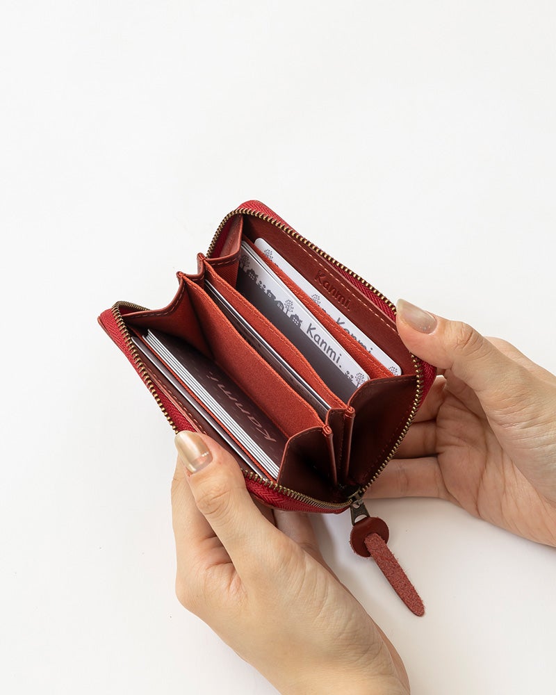 仕切りがあるから、重ならず迷わない。カードもレシートも定位置が決まる安心感です。