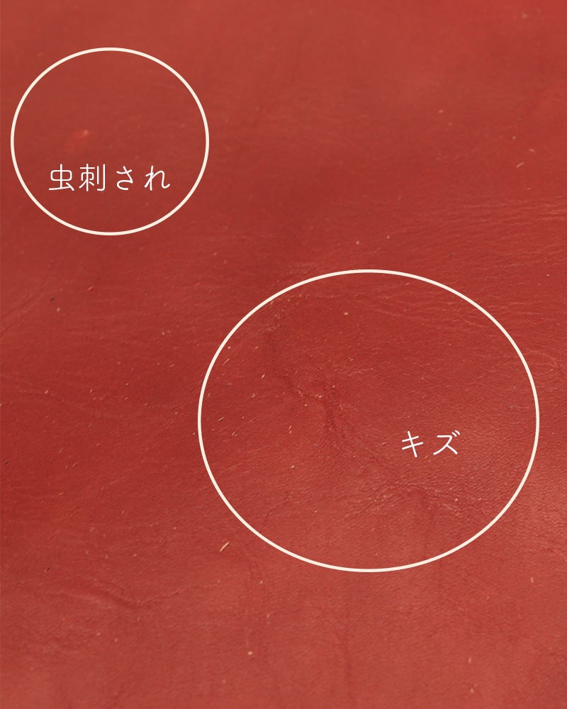 革製品(共通)に見られる虫さされや傷の例